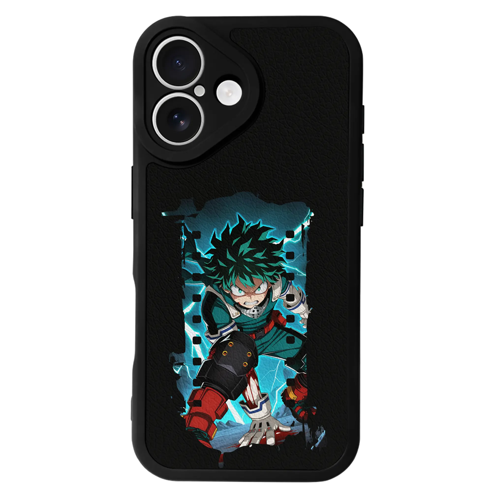 僕のヒーローアカデミア グッズ,緑谷出久 - IPhone 16シリーズ対応 ・ シリコンスマホケース ・ レザー調 ・ 高精度フィット ・ 耐衝撃 ・ ワイヤレス充電対応 ・ 精密カット